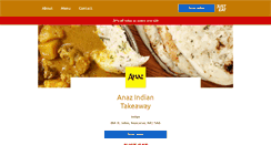 Desktop Screenshot of anazindiantakeaway.co.uk