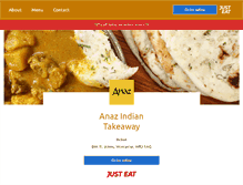 Tablet Screenshot of anazindiantakeaway.co.uk